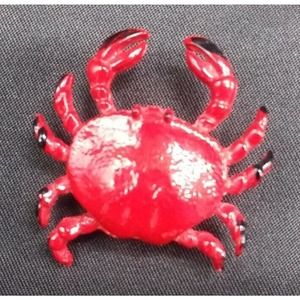 Vintage Red Crab Brooch Pin